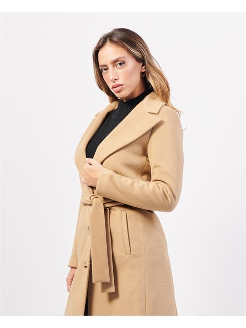 MDM long coat in cloth with belt MADEMOISELLE DU MONDE | F537-7097CAMMELLO